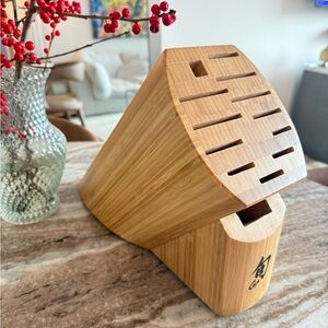 Shun 13 Slot Bamboo Knife Block Holder